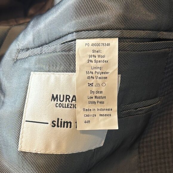 Men's Murano Collezione Gray 2-Pce Slim Fit Suit 44R Jacket Notched Lapel **READ - Picture 11 of 16